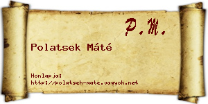 Polatsek Máté névjegykártya